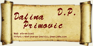Dafina Primović vizit kartica